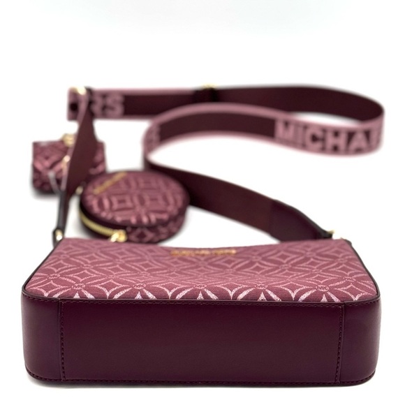 Michael Kors Jet Set Logo Crossbody Bag with Case for Apple AirPods Pro Ox Blood - Picture 6 of 9